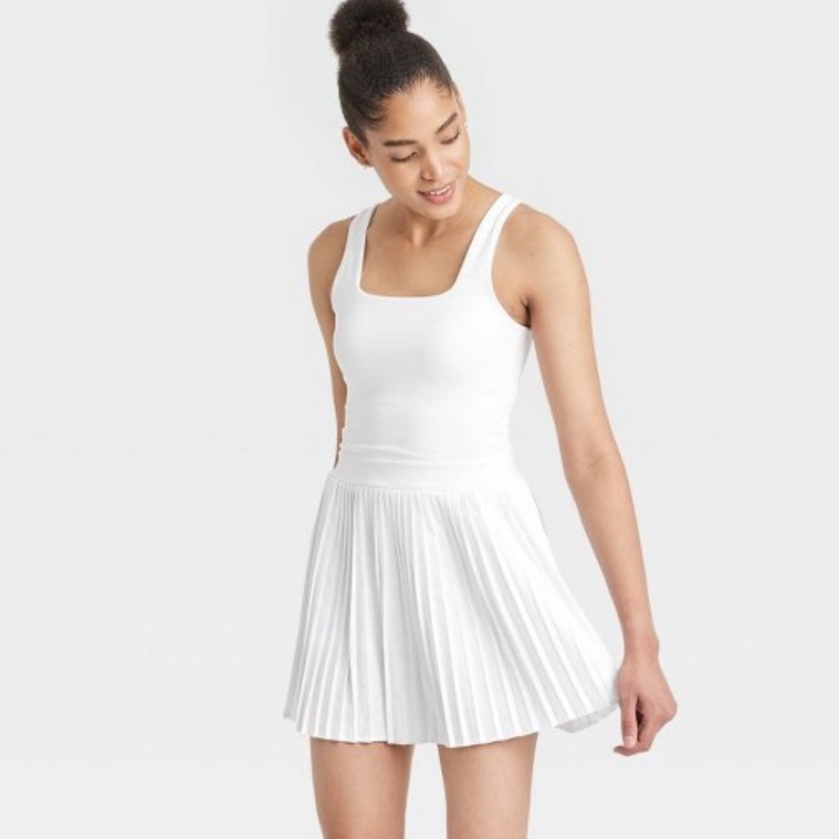 Women's White Pleated Active Dress - All In Motion
